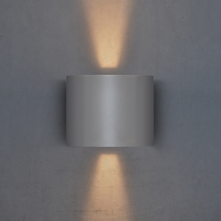 Brilagi - LED Outdoor wall light RONDO LED/6W/230V grey IP54