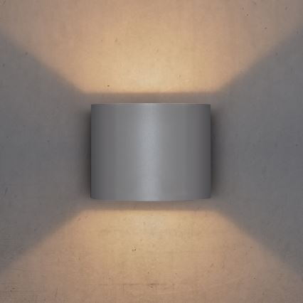 Brilagi - LED Outdoor wall light RONDO LED/6W/230V grey IP54