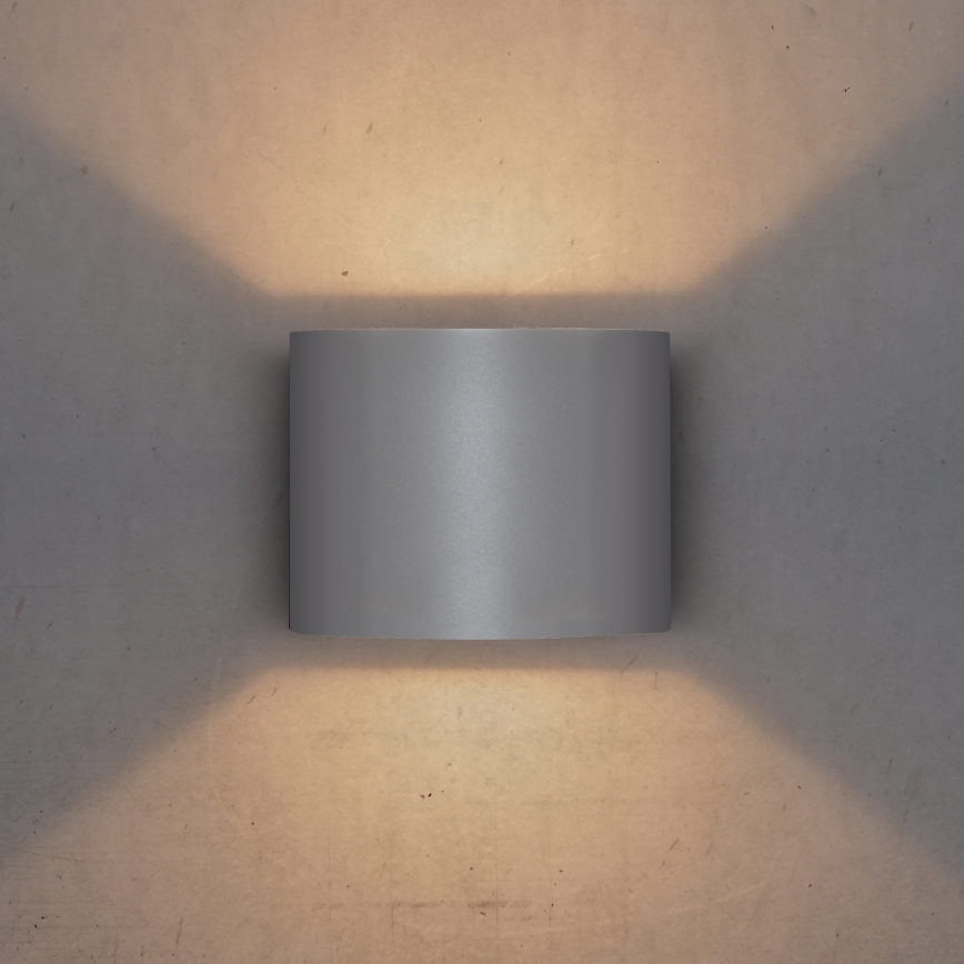 Brilagi - LED Outdoor wall light RONDO LED/6W/230V grey IP54