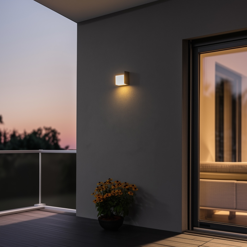 Brilagi - LED Outdoor wall light TERNI LED/12W/230V grey IP44