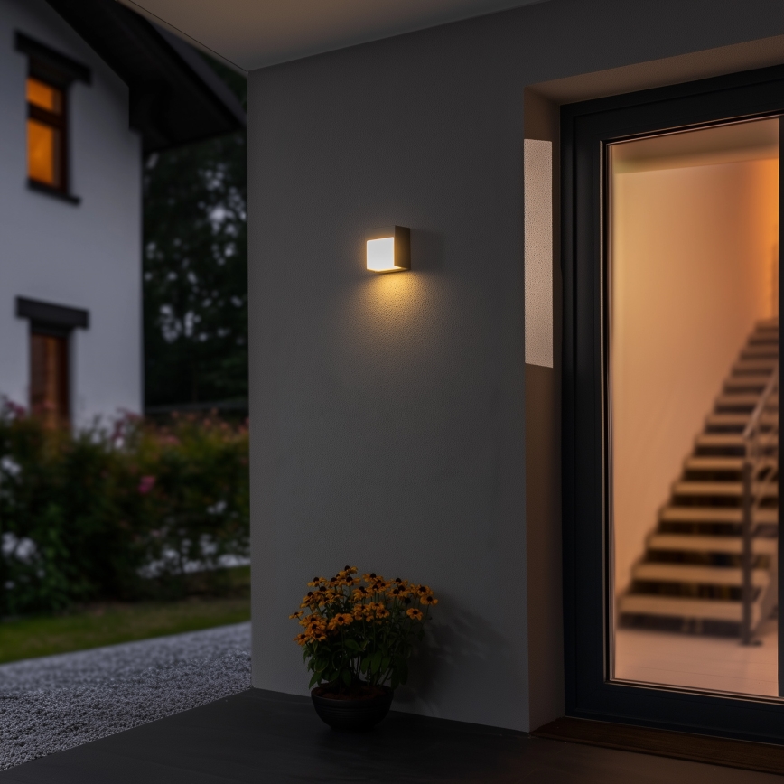Brilagi - LED Outdoor wall light TERNI LED/12W/230V grey IP44