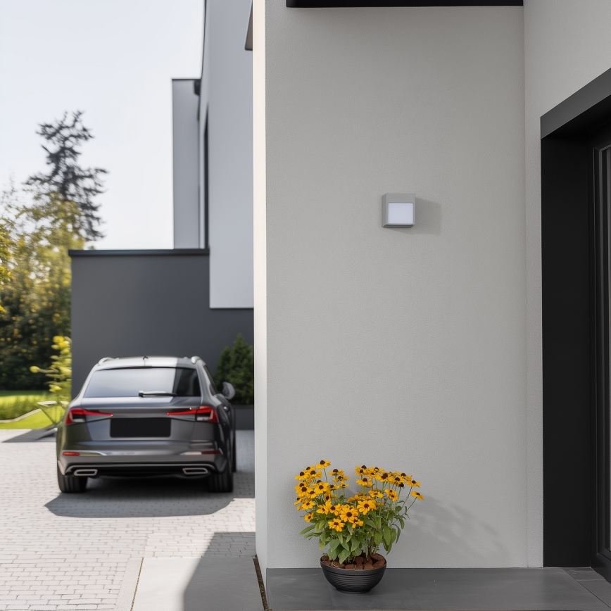 Brilagi - LED Outdoor wall light TERNI LED/12W/230V grey IP44