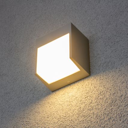 Brilagi - LED Outdoor wall light TERNI LED/12W/230V grey IP44