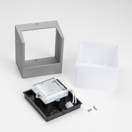 Brilagi - LED Outdoor wall light TERNI LED/12W/230V grey IP44