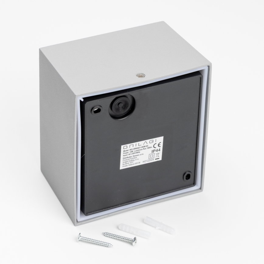 Brilagi - LED Outdoor wall light TERNI LED/12W/230V grey IP44