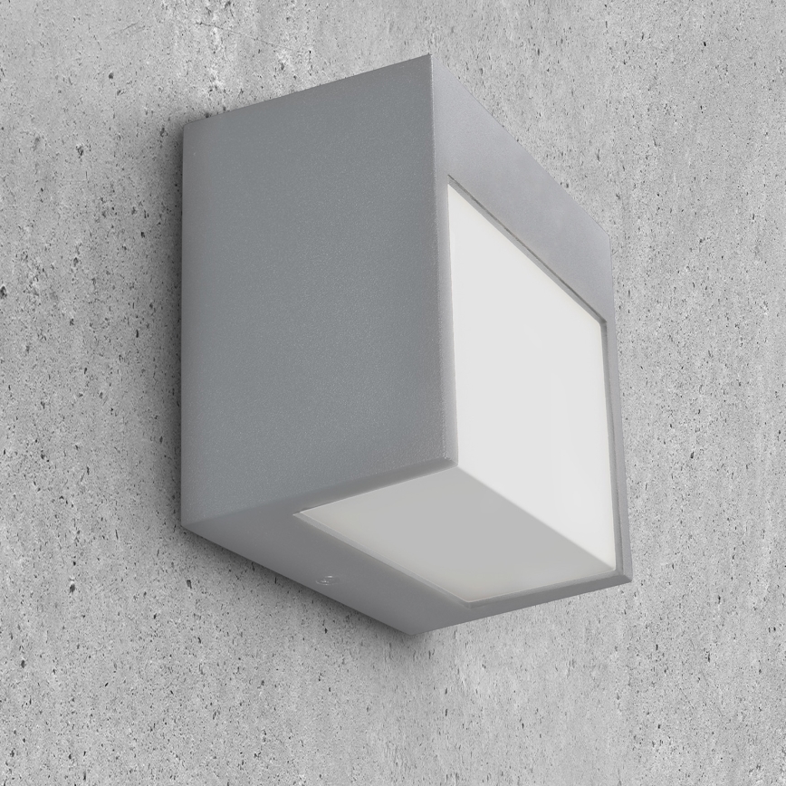 Brilagi - LED Outdoor wall light TERNI LED/12W/230V grey IP44