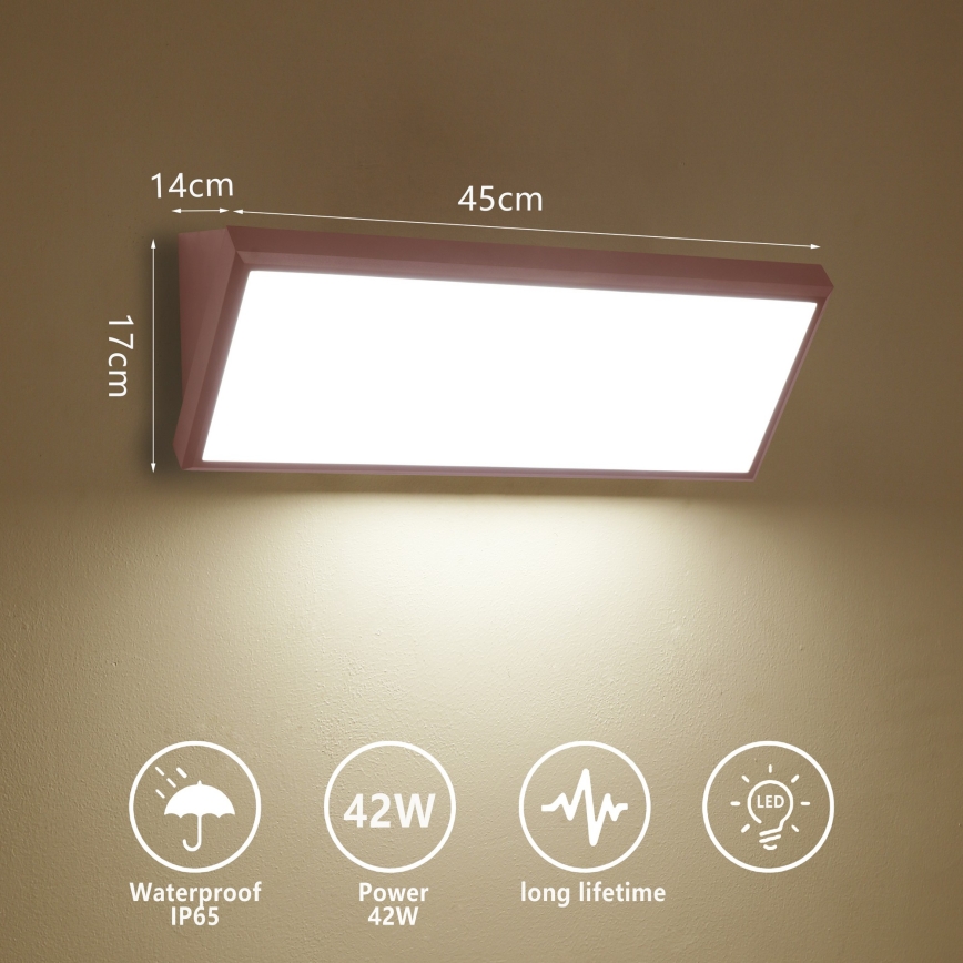 Brilagi - LED Outdoor Wall Light TRIANGLE LED/42W/230V 3000/4000/6500K 45 cm brown IP65
