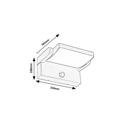 Brilagi - LED Outdoor wall light with a sensor ANKLE LED/18W/230V 3000K IP65 anthracite