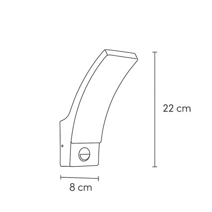 Brilagi - LED Outdoor wall light with a sensor ARCELO LED/9W/230V IP44