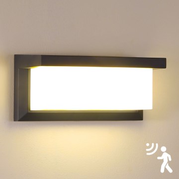 Brilagi - LED Outdoor wall light with a sensor BRICKY LED/12W/230V anthracite IP54