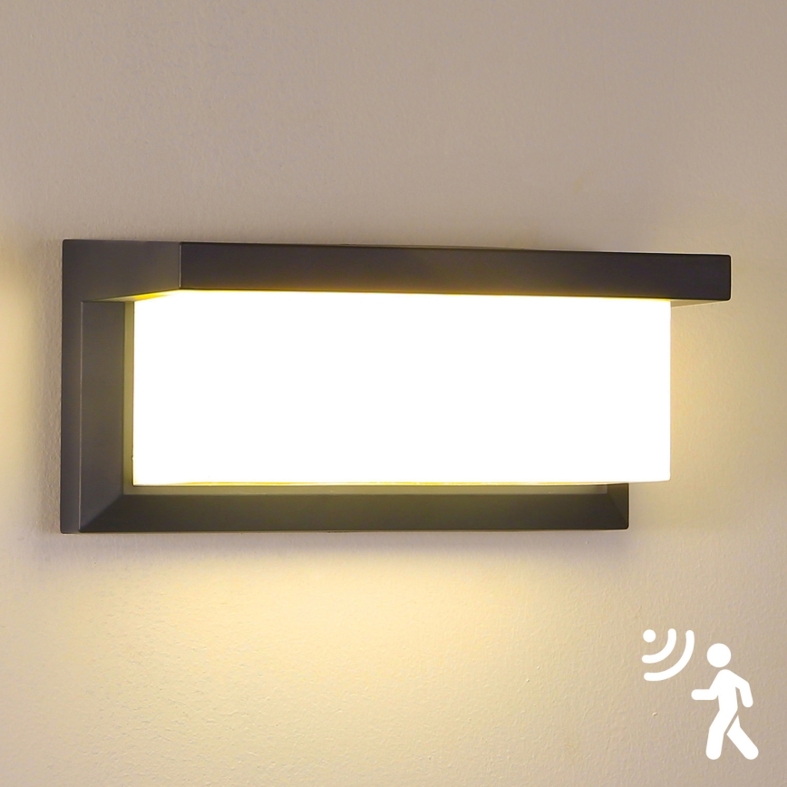 Brilagi - LED Outdoor wall light with a sensor BRICKY LED/12W/230V anthracite IP54
