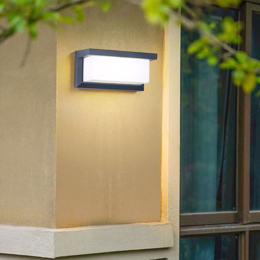 Brilagi - LED Outdoor wall light with a sensor BRICKY LED/12W/230V anthracite IP54