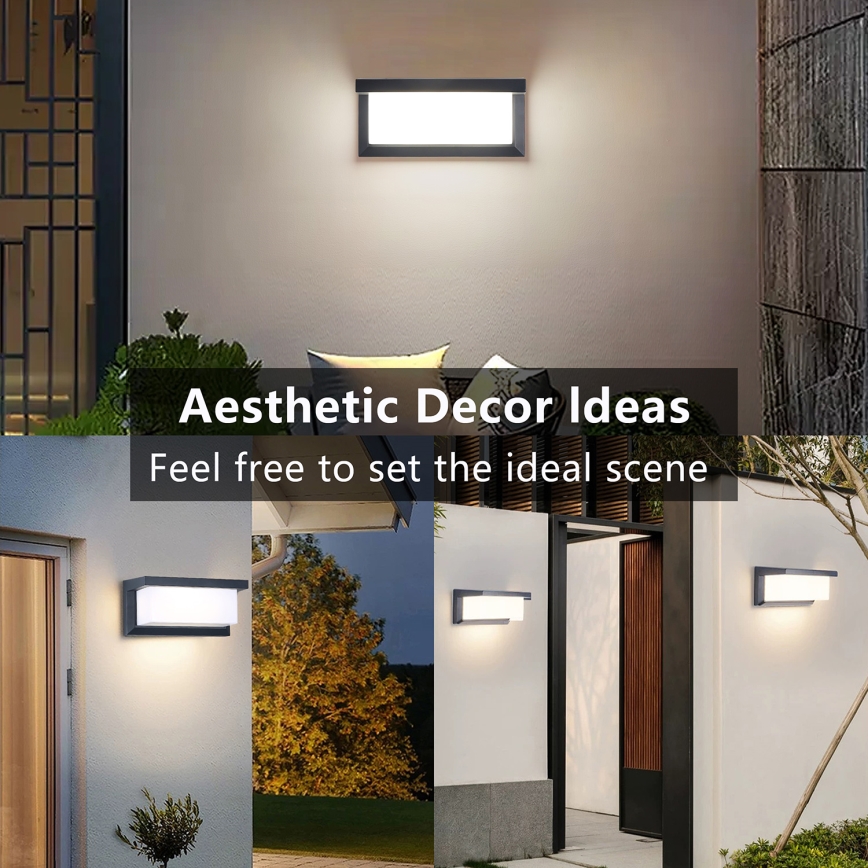 Brilagi - LED Outdoor wall light with a sensor BRICKY LED/12W/230V anthracite IP54