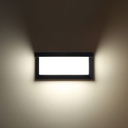 Brilagi - LED Outdoor wall light with a sensor BRICKY LED/12W/230V black IP54