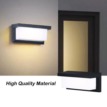 Brilagi - LED Outdoor wall light with a sensor BRICKY LED/12W/230V black IP54