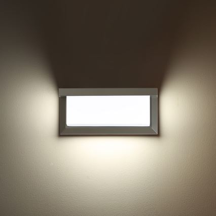 Brilagi - LED Outdoor wall light with a sensor BRICKY LED/12W/230V grey IP54