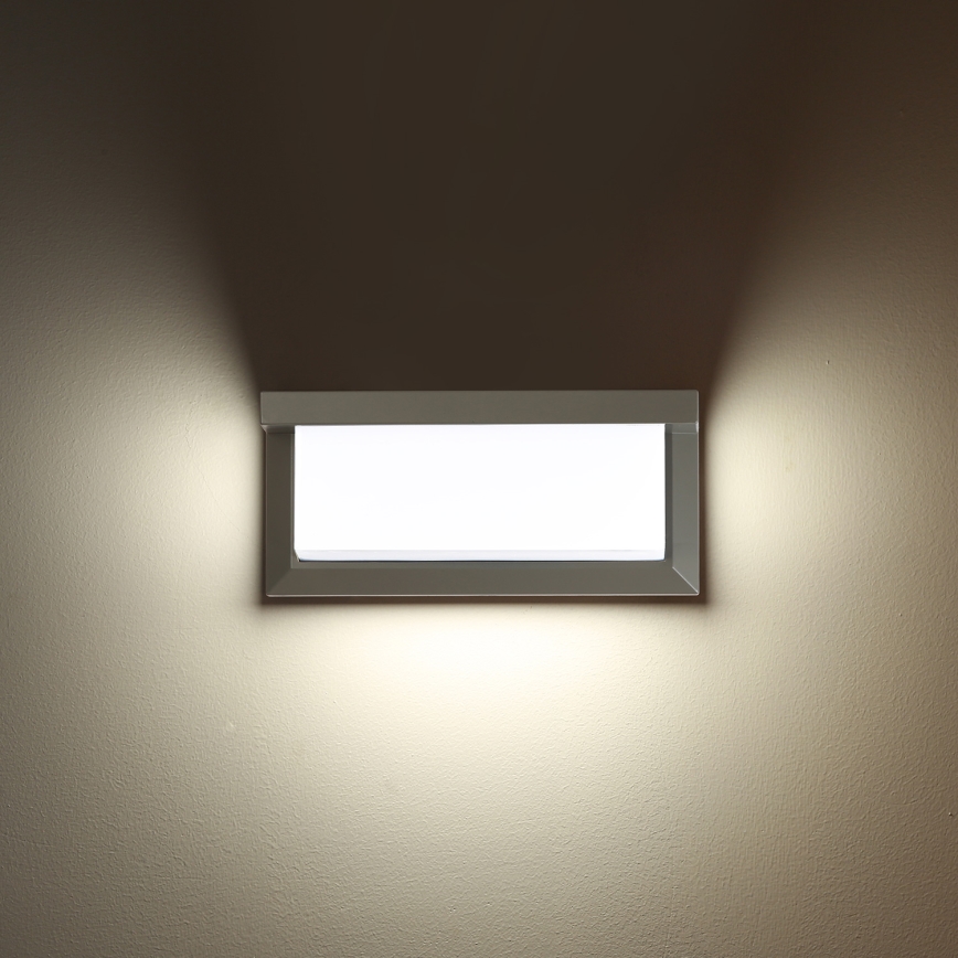 Brilagi - LED Outdoor wall light with a sensor BRICKY LED/12W/230V grey IP54
