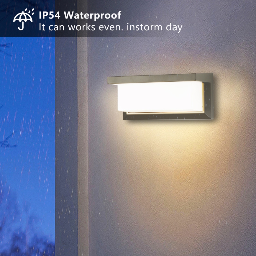 Brilagi - LED Outdoor wall light with a sensor BRICKY LED/12W/230V grey IP54