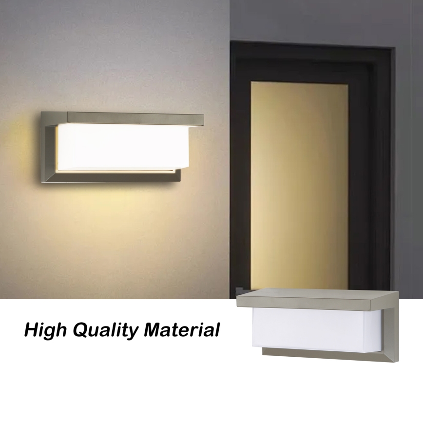 Brilagi - LED Outdoor wall light with a sensor BRICKY LED/12W/230V grey IP54