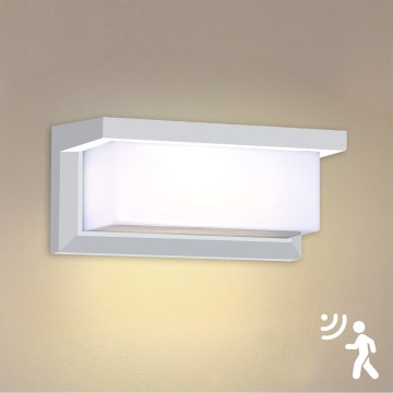 Brilagi - LED Outdoor wall light with a sensor BRICKY LED/12W/230V white IP54