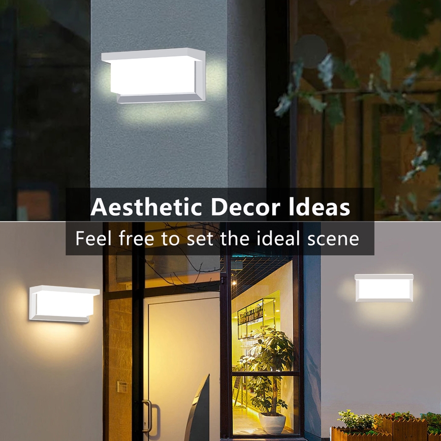 Brilagi - LED Outdoor wall light with a sensor BRICKY LED/12W/230V white IP54