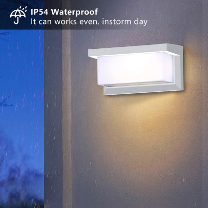 Brilagi - LED Outdoor wall light with a sensor BRICKY LED/12W/230V white IP54