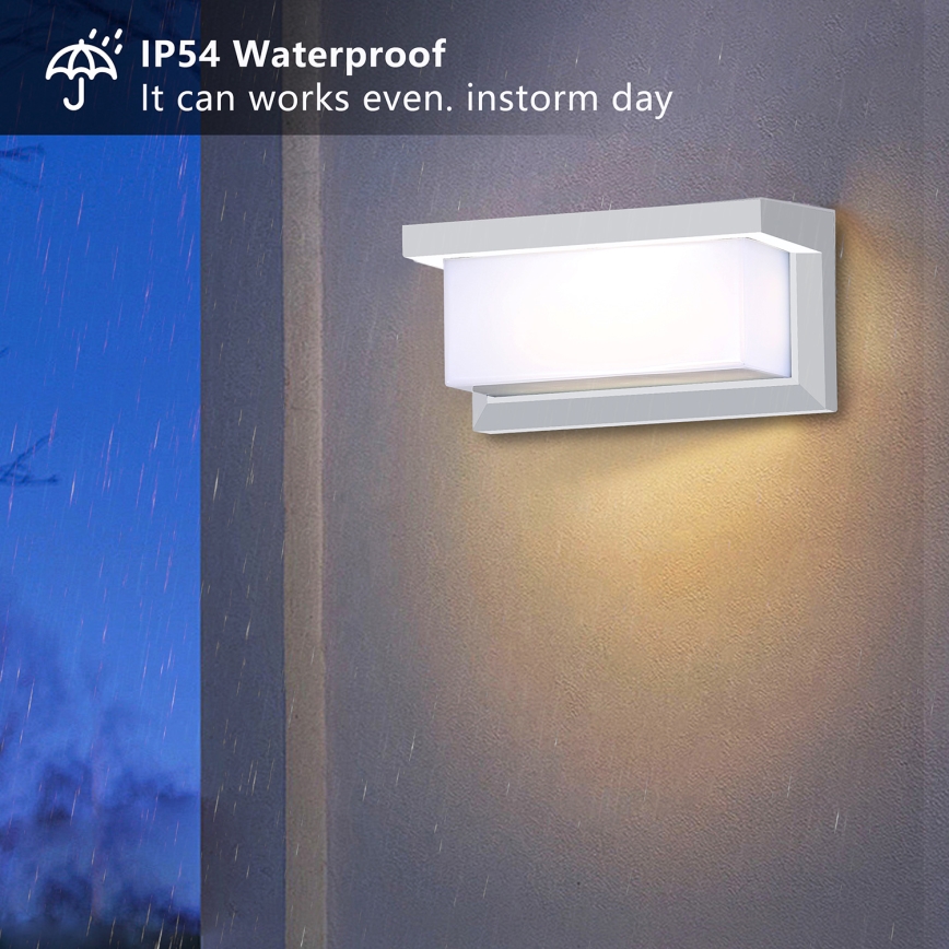 Brilagi - LED Outdoor wall light with a sensor BRICKY LED/12W/230V white IP54
