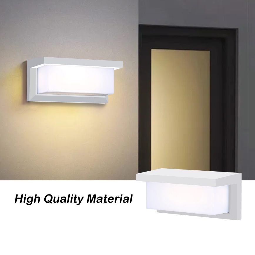 Brilagi - LED Outdoor wall light with a sensor BRICKY LED/12W/230V white IP54