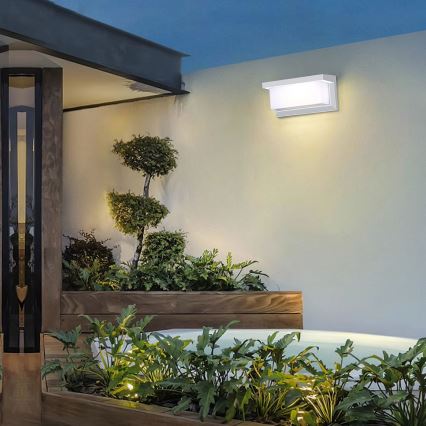 Brilagi - LED Outdoor wall light with a sensor BRICKY LED/12W/230V white IP54