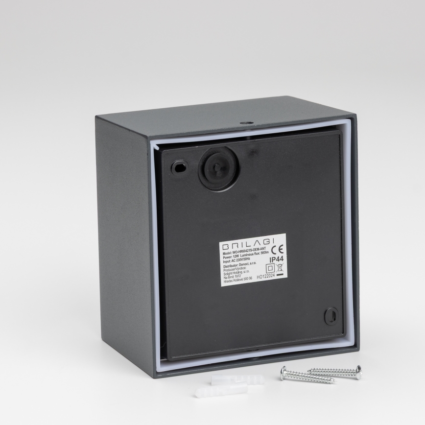 Brilagi - LED Outdoor wall light with a sensor TERNI LED/12W/230V anthracite IP44