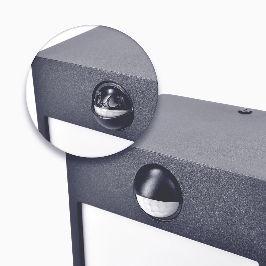 Brilagi - LED Outdoor wall light with a sensor TERNI LED/12W/230V anthracite IP44