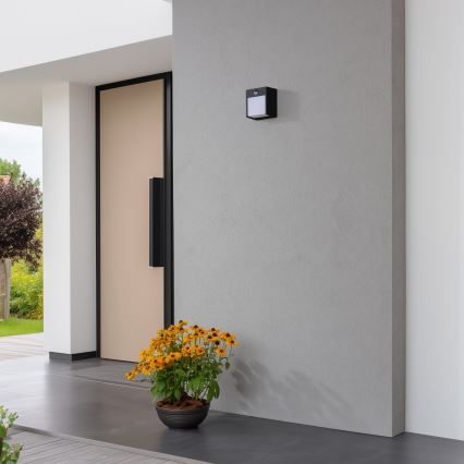 Brilagi - LED Outdoor wall light with a sensor TERNI LED/12W/230V black IP44