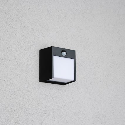 Brilagi - LED Outdoor wall light with a sensor TERNI LED/12W/230V black IP44