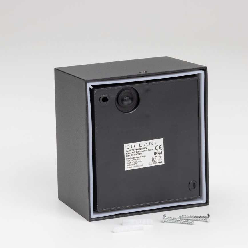 Brilagi - LED Outdoor wall light with a sensor TERNI LED/12W/230V black IP44