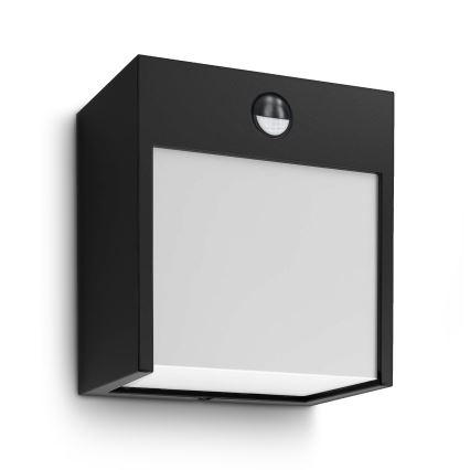 Brilagi - LED Outdoor wall light with a sensor TERNI LED/12W/230V black IP44