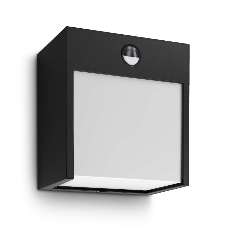 Brilagi - LED Outdoor wall light with a sensor TERNI LED/12W/230V black IP44