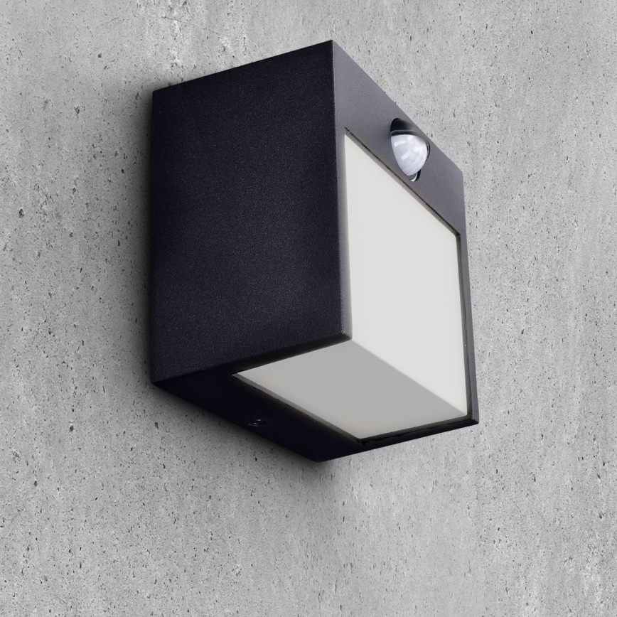 Brilagi - LED Outdoor wall light with a sensor TERNI LED/12W/230V black IP44