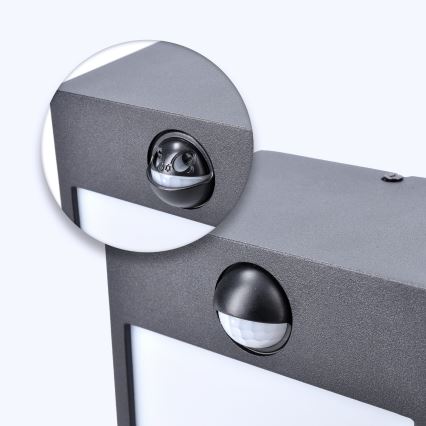 Brilagi - LED Outdoor wall light with a sensor TERNI LED/12W/230V black IP44