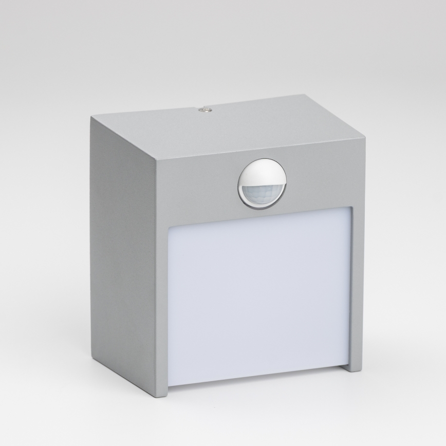 Brilagi - LED Outdoor wall light with a sensor TERNI LED/12W/230V grey IP44