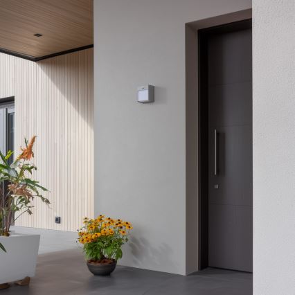 Brilagi - LED Outdoor wall light with a sensor TERNI LED/12W/230V grey IP44