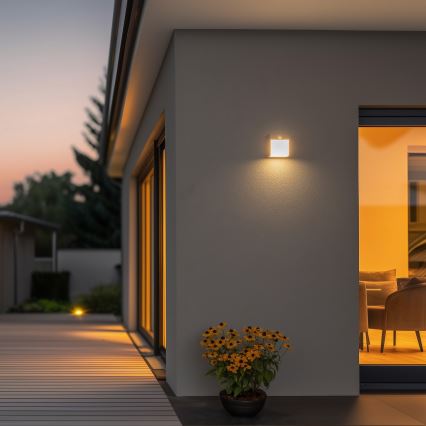 Brilagi - LED Outdoor wall light with a sensor TERNI LED/12W/230V grey IP44