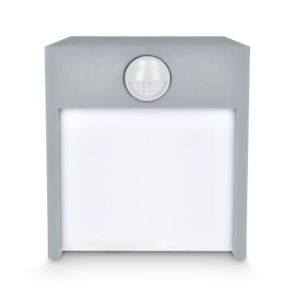 Brilagi - LED Outdoor wall light with a sensor TERNI LED/12W/230V grey IP44