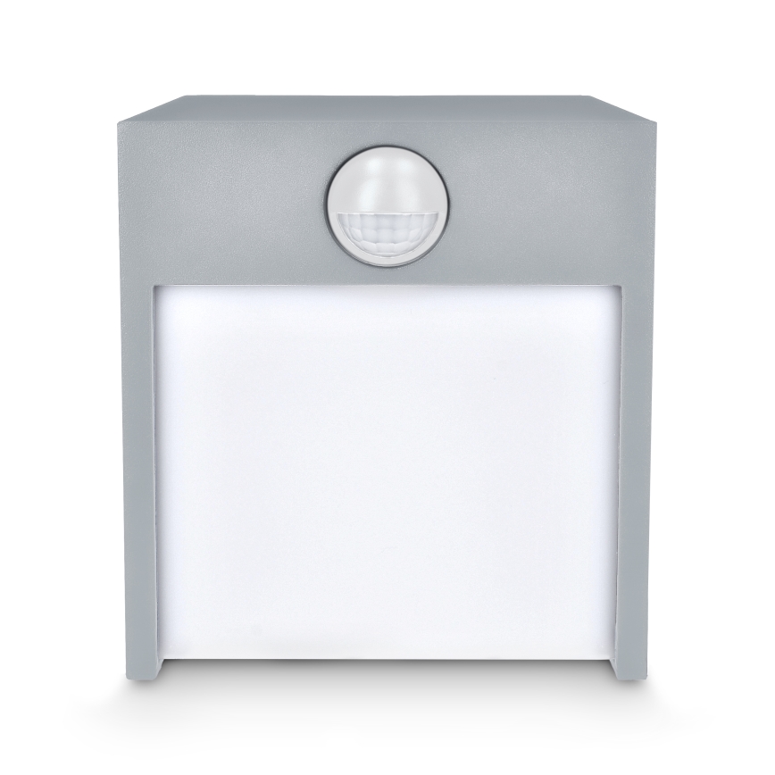 Brilagi - LED Outdoor wall light with a sensor TERNI LED/12W/230V grey IP44