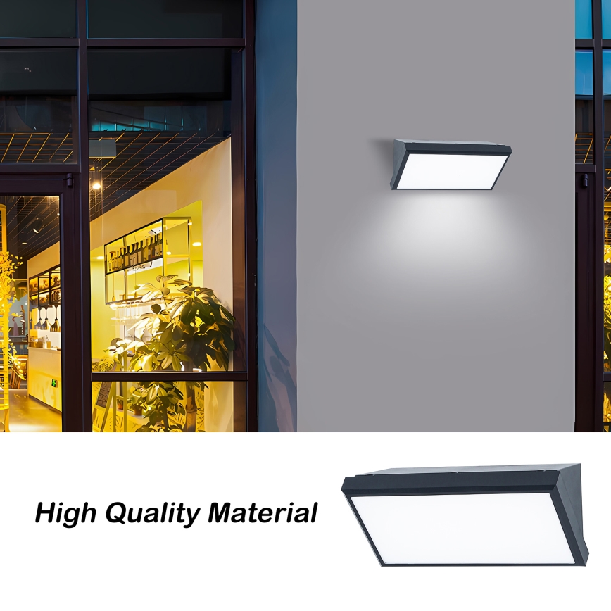 Brilagi - LED Outdoor wall light with a sensor TRIANGLE LED/20W/230V anthracite IP65