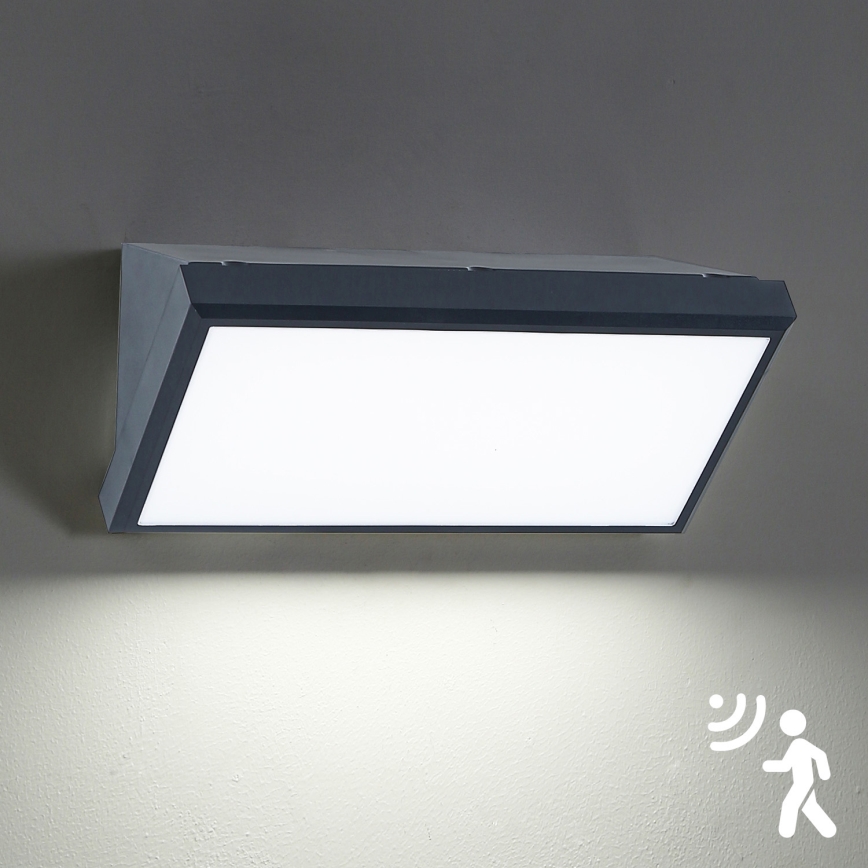 Brilagi - LED Outdoor wall light with a sensor TRIANGLE LED/20W/230V anthracite IP65