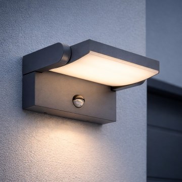 BRILAGI - LED outdoor wall light with motion and dusk sensor ANKLE LED/12W/230V IP65 black
