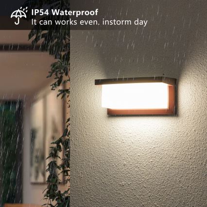 Brilagi - BRICKY LED Outdoor Wall Light with Sensor, 12W/230V, Brown, IP54