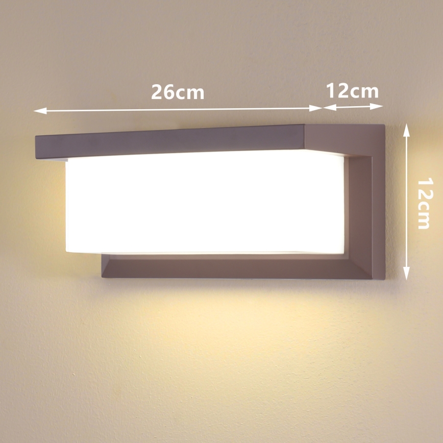 Brilagi - BRICKY LED Outdoor Wall Light with Sensor, 12W/230V, Brown, IP54