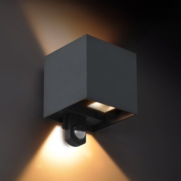 Brilagi - LED Outdoor wall light with sensor CUBE LED/6W/230V anthracite IP65