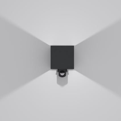 Brilagi - LED Outdoor Wall Light with Sensor CUBE LED/6W/230V Black IP65